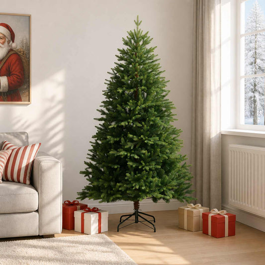 Artificial Hinged Christmas Tree 180 cm PVC and Metal Green