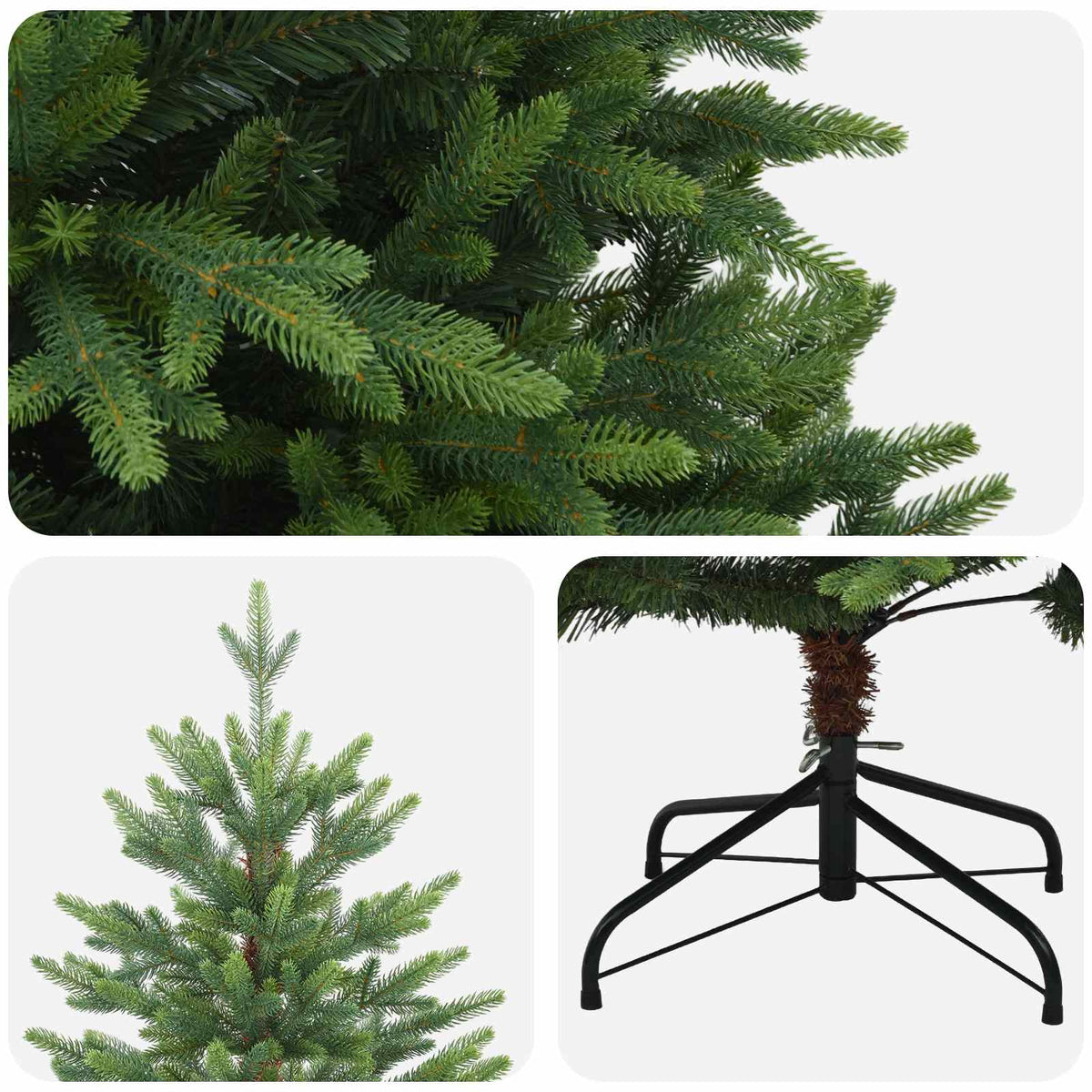 Artificial Hinged Christmas Tree 180 cm PVC and Metal Green