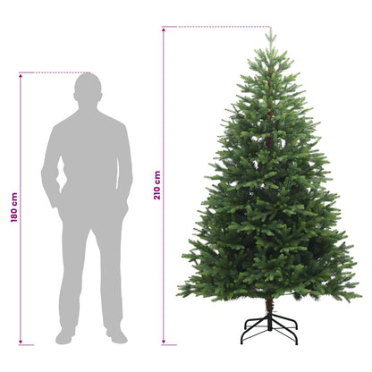 Artificial Hinged Christmas Tree 210 cm PVC and Metal Green