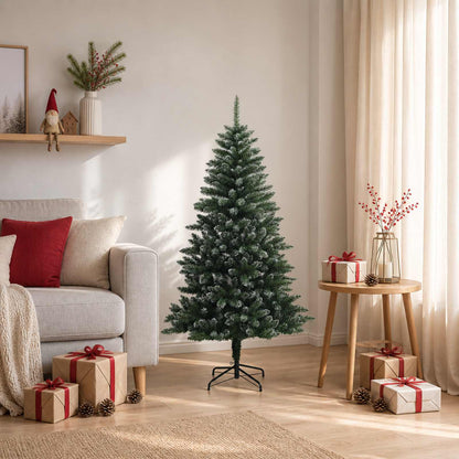 Artificial Hinged Christmas Tree 150 cm PVC and Metal Frosted