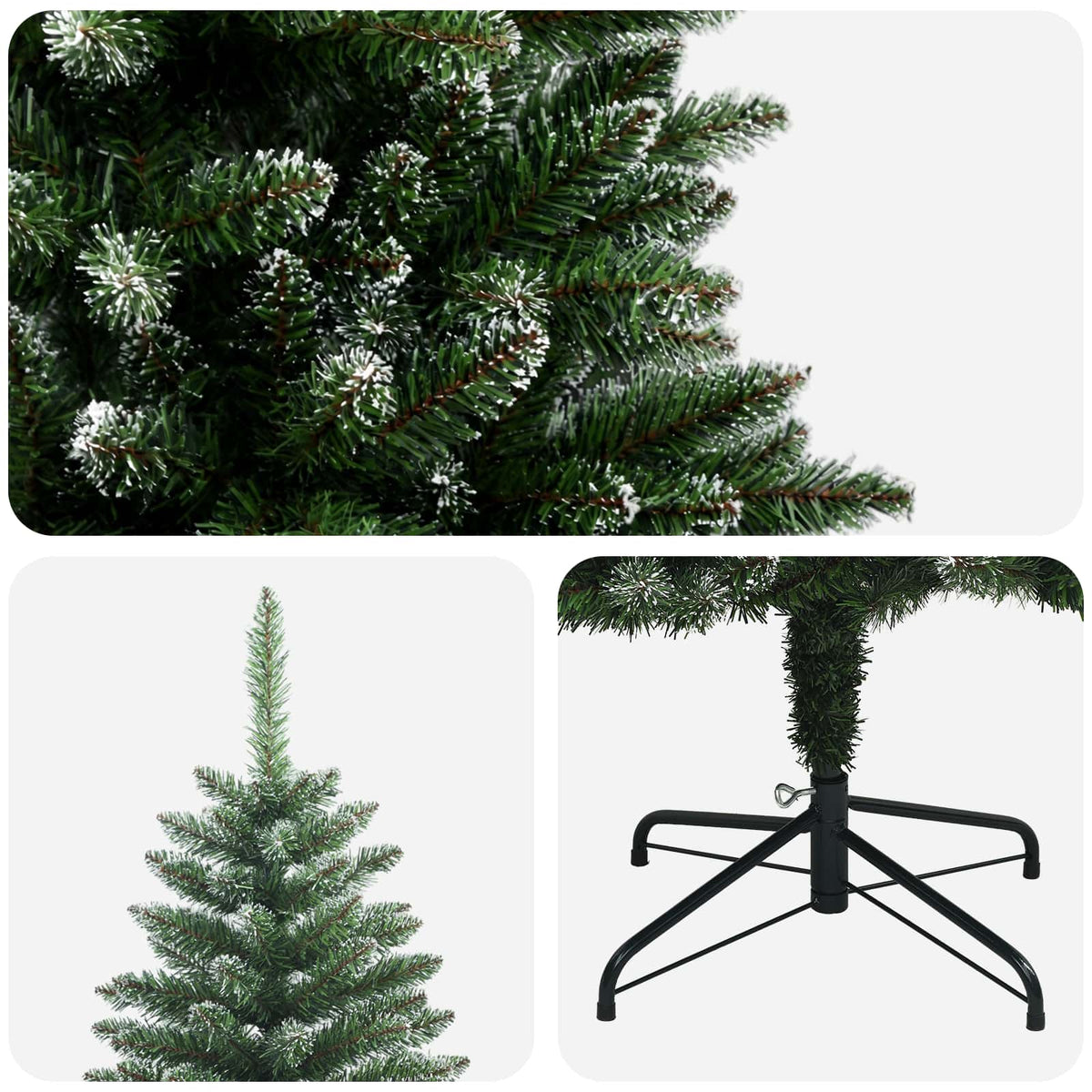 Artificial Hinged Christmas Tree 150 cm PVC and Metal Frosted