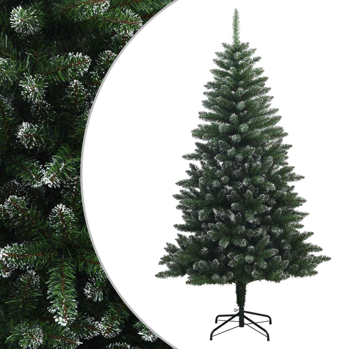 Artificial Hinged Christmas Tree 180 cm PVC and Metal Frosted
