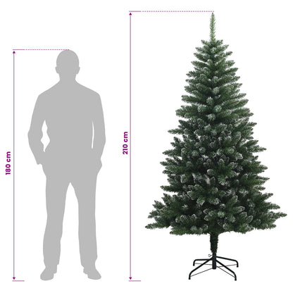 Artificial Hinged Christmas Tree 210 cm PVC and Metal Frosted