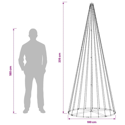 LED Christmas Tree 235 cm 500 LEDs Warm White Steel Black