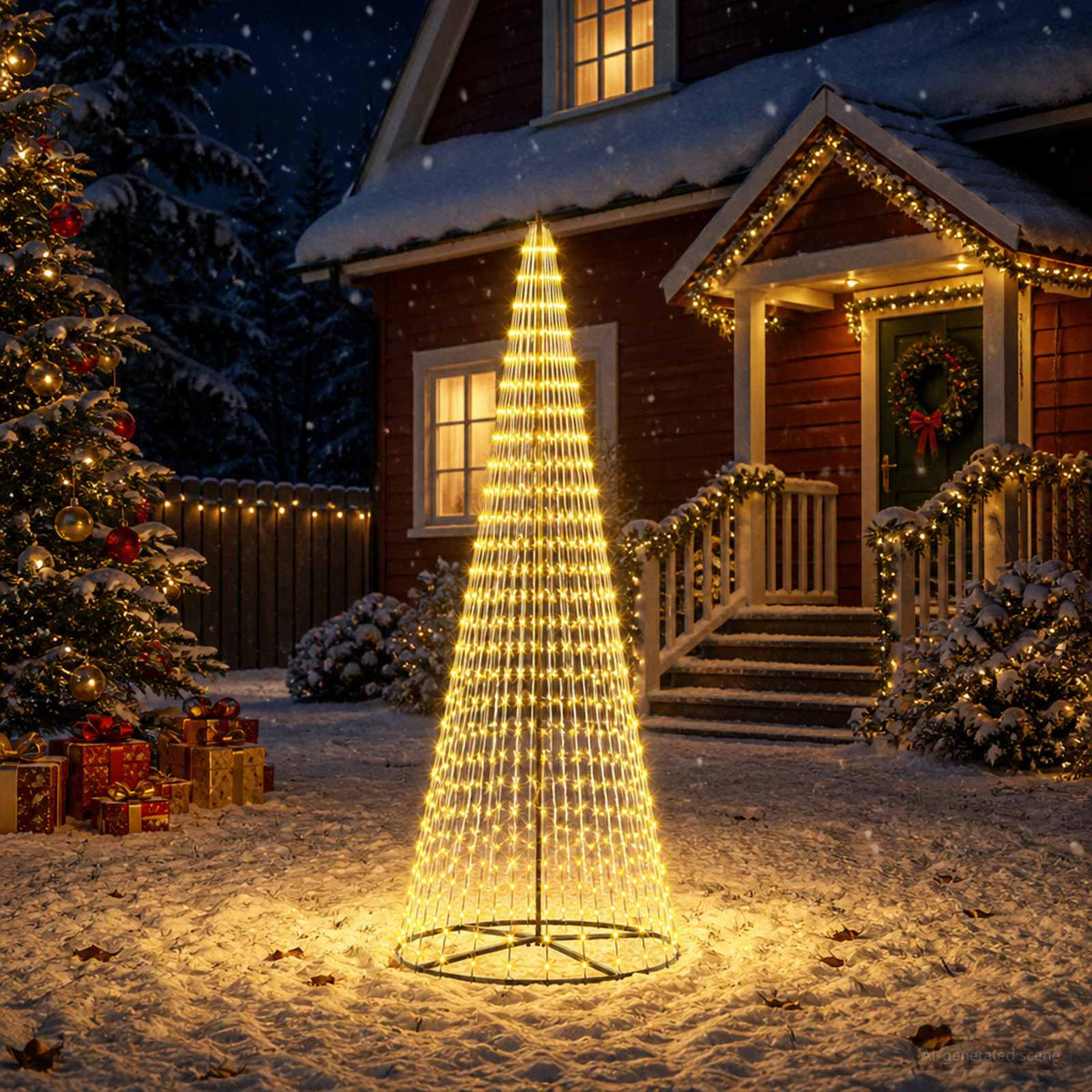 LED Christmas Tree 285 cm 744 LEDs Warm White Steel Black