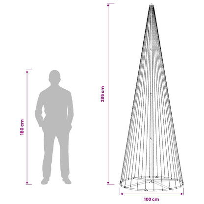LED Christmas Tree 285 cm 744 LEDs Warm White Steel Black
