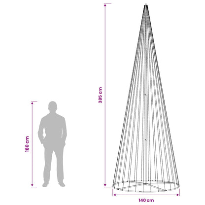 LED Christmas Tree 385 cm 1148 LEDs Warm White Steel Black