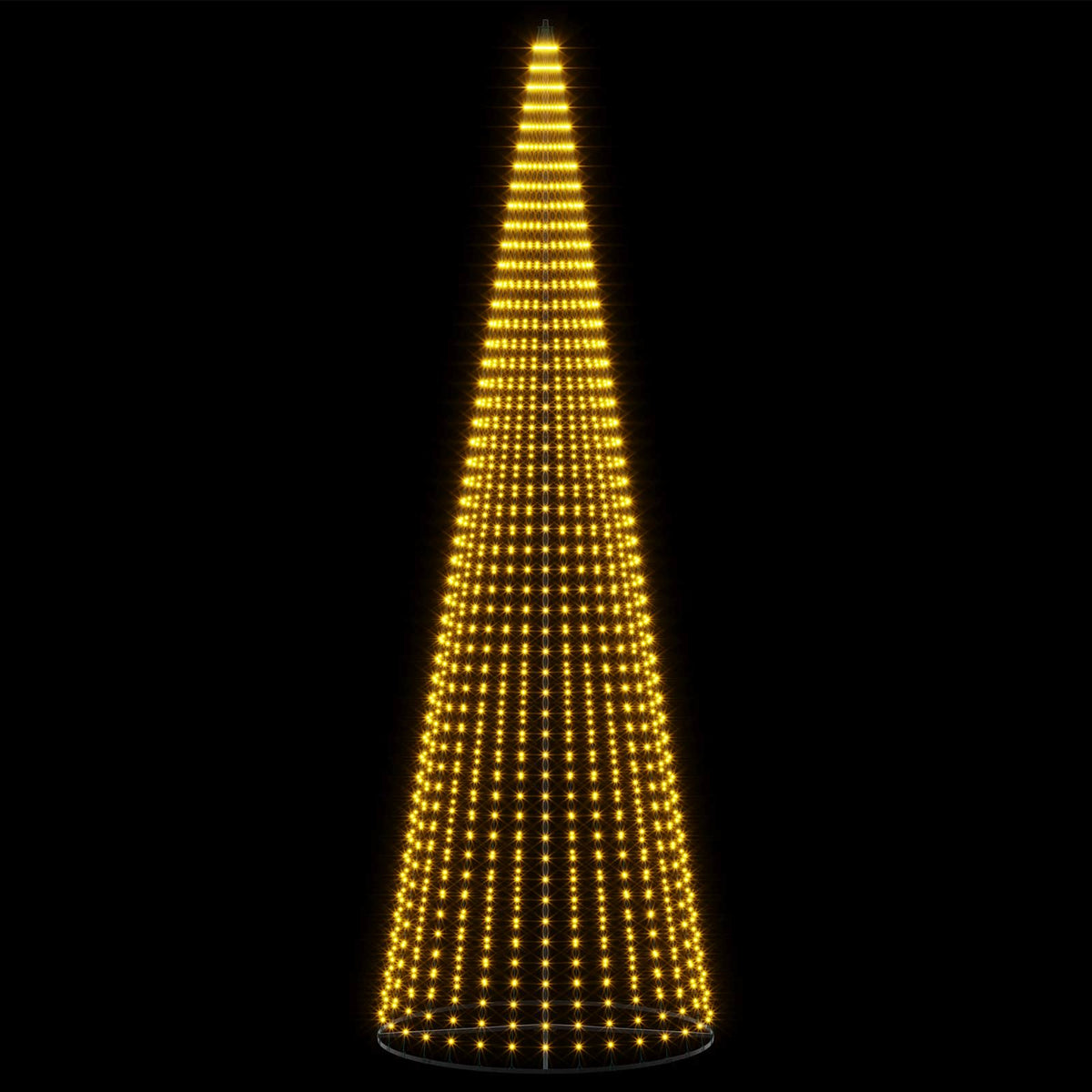 LED Christmas Tree 485 cm 1632 LEDs Warm White Steel Black