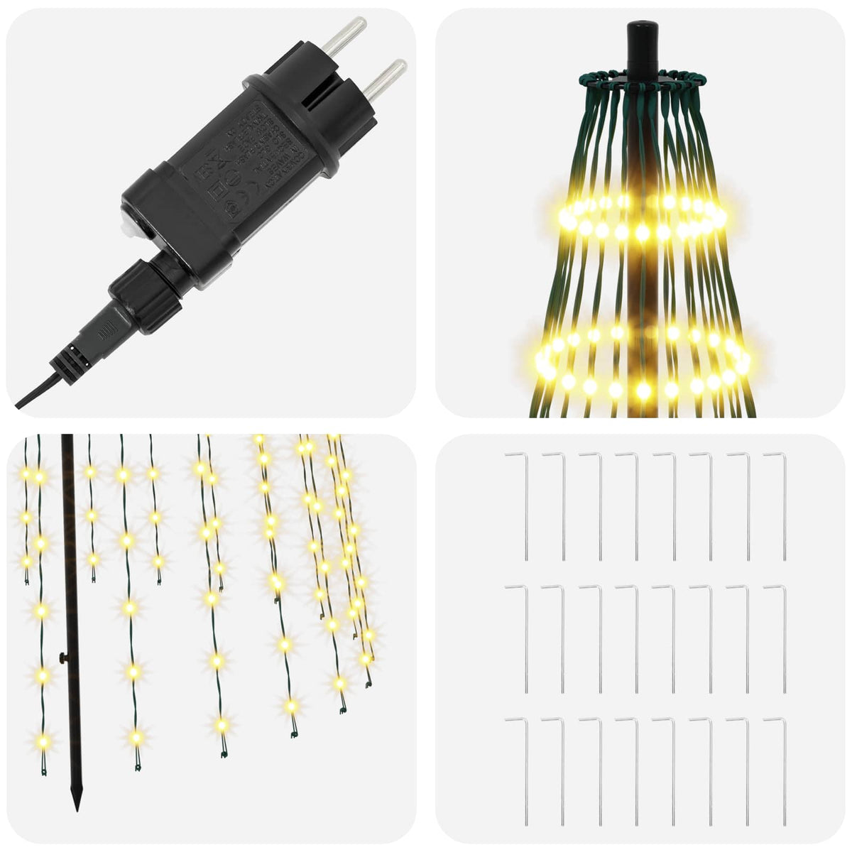 LED Christmas Tree 285 cm 744 LEDs Warm White Steel Black