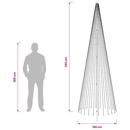 LED Christmas Tree 285 cm 744 LEDs Warm White Steel Black