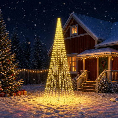 LED Christmas Tree 385 cm 1148 LEDs Warm White Steel Black