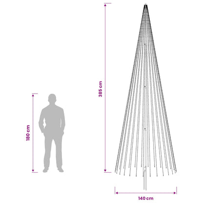 LED Christmas Tree 385 cm 1148 LEDs Warm White Steel Black