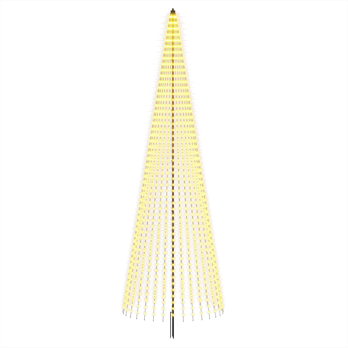 LED Christmas Tree 485 cm 1632 LEDs Warm White Steel Black
