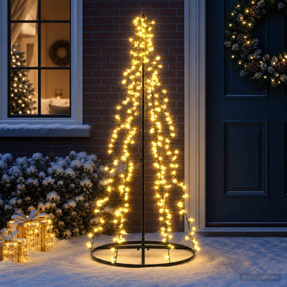 LED Christmas Tree 165 cm 540 LEDs Warm White Steel Black
