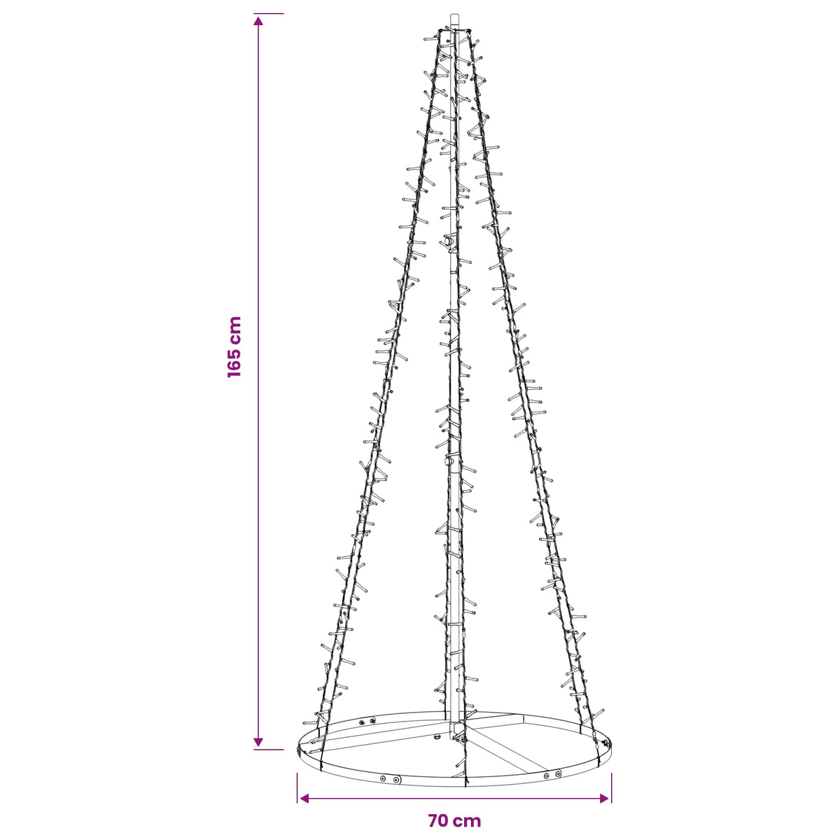 LED Christmas Tree 165 cm 540 LEDs Warm White Steel Black