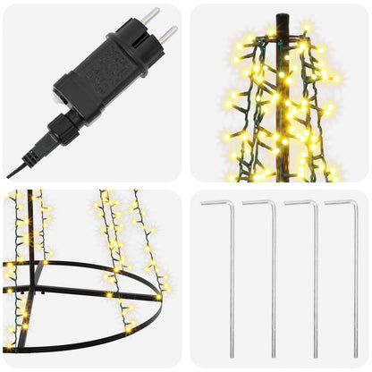 LED Christmas Tree 235 cm 1000 LEDs Warm White Steel Black