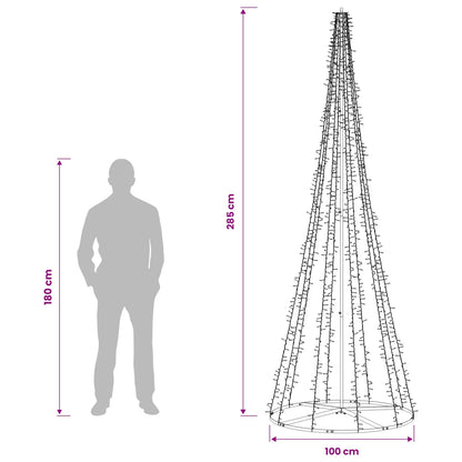 LED Christmas Tree 285 cm 1550 LEDs Warm White Steel Black