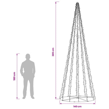 LED Christmas Tree 385 cm 2460 LEDs Warm White Steel Black