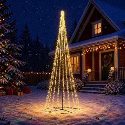 LED Christmas Tree 485 cm 3000 LEDs Warm White Steel Black