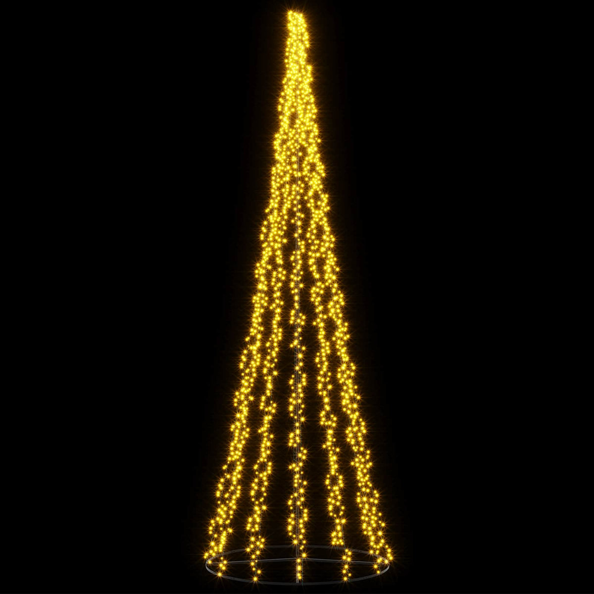 LED Christmas Tree 485 cm 3000 LEDs Warm White Steel Black