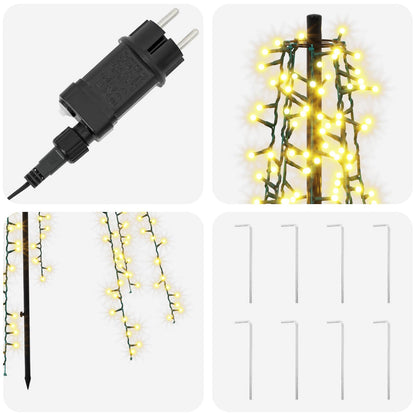 LED Christmas Tree 235 cm 1000 LEDs Warm White Steel Black