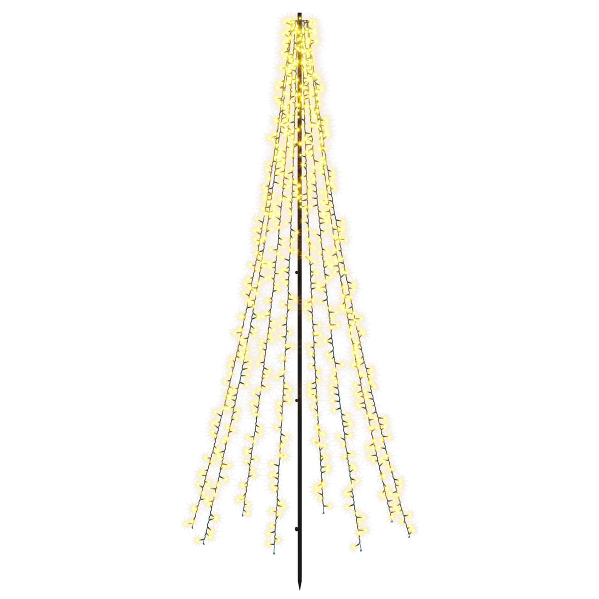 LED Christmas Tree 235 cm 1000 LEDs Warm White Steel Black
