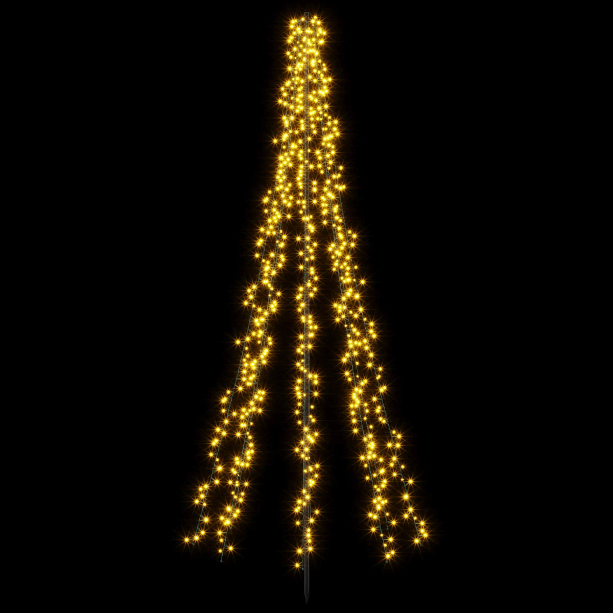 LED Christmas Tree 235 cm 1000 LEDs Warm White Steel Black