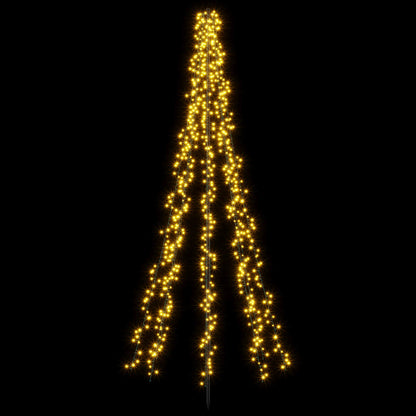 LED Christmas Tree 235 cm 1000 LEDs Warm White Steel Black