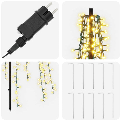 LED Christmas Tree 285 cm 1550 LEDs Warm White Steel Black