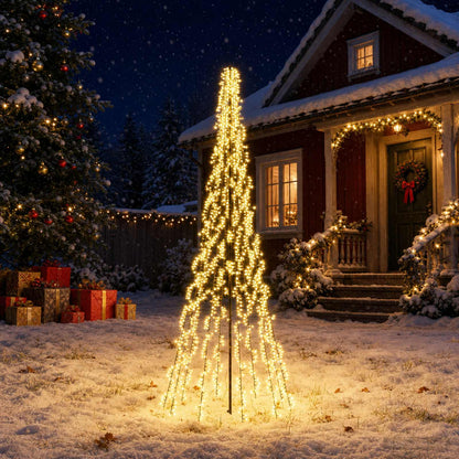 LED Christmas Tree 285 cm 1550 LEDs Warm White Steel Black