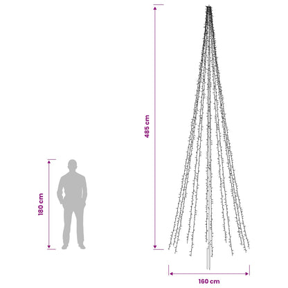 LED Christmas Tree 485 cm 3000 LEDs Warm White Steel Black