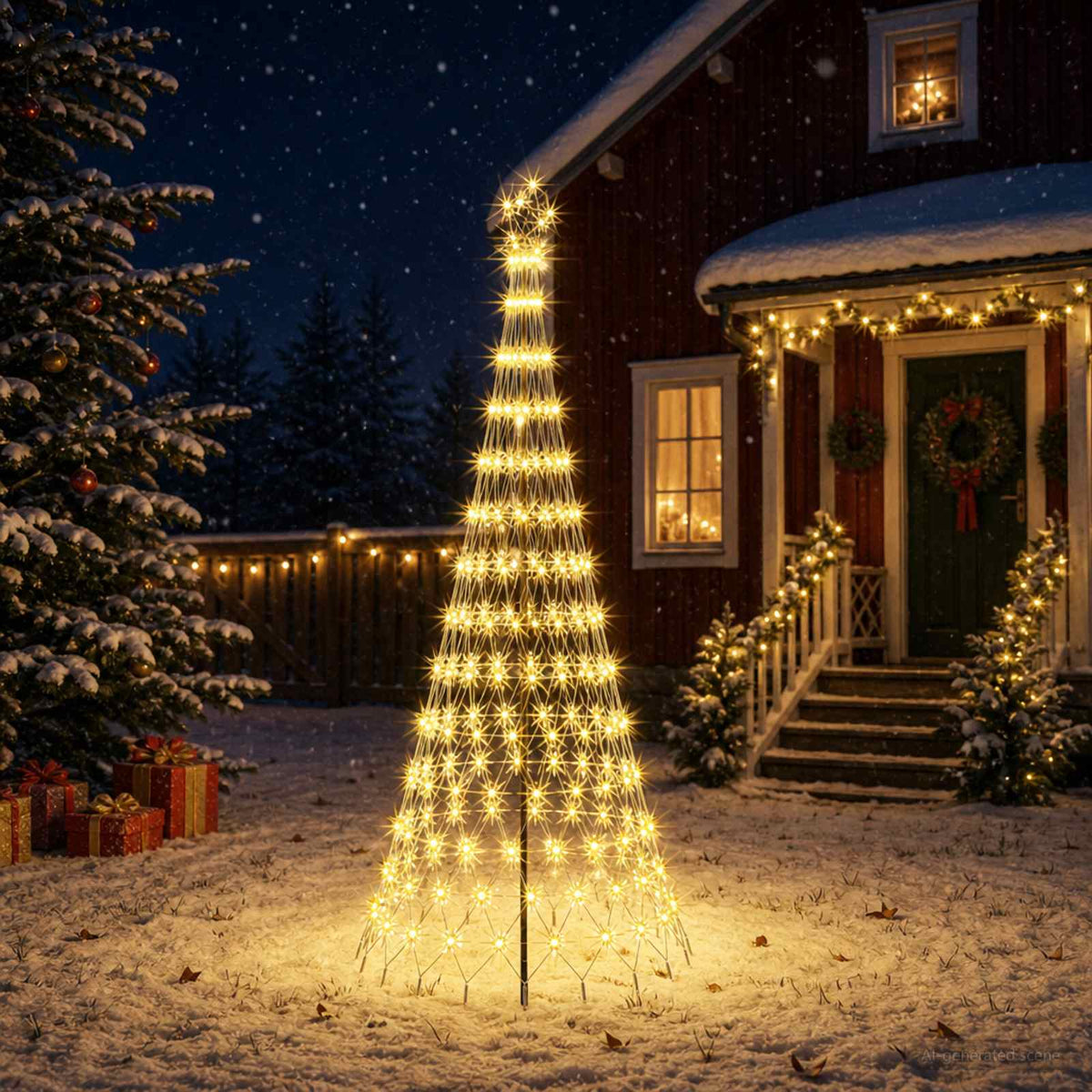 LED Christmas Tree 250 cm 290 LEDs Warm White Steel Black
