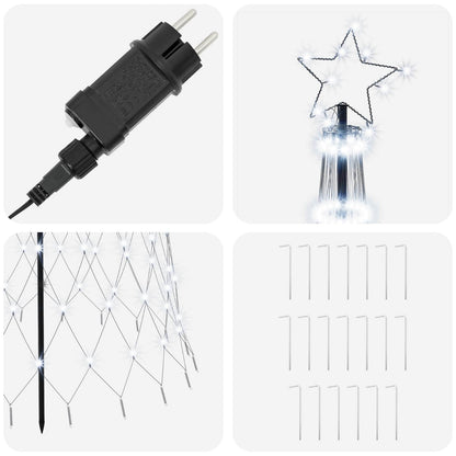 LED Christmas Tree 250 cm 290 LEDs Cold White Steel Black