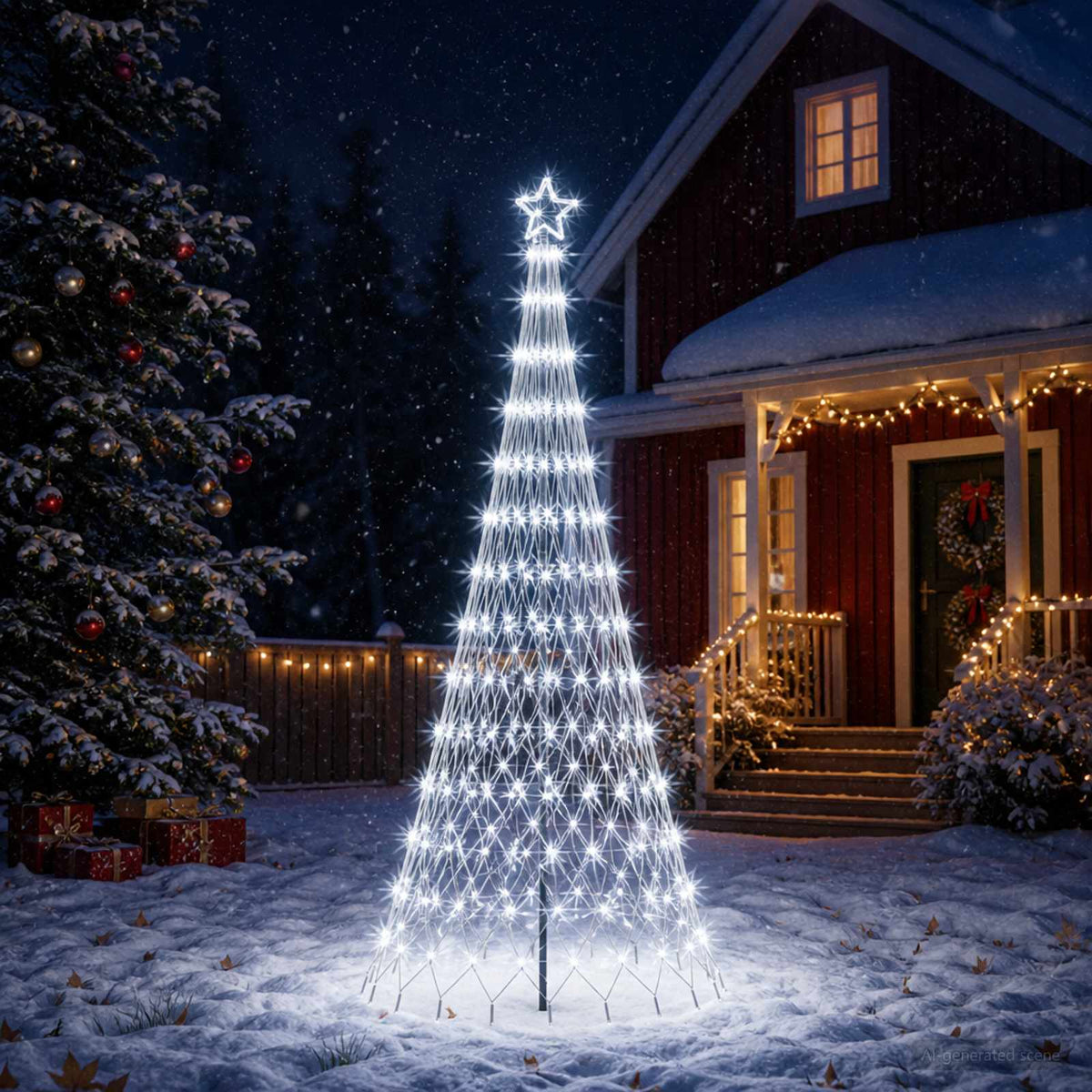LED Christmas Tree 250 cm 290 LEDs Cold White Steel Black