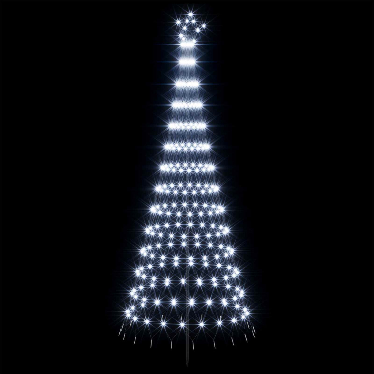 LED Christmas Tree 250 cm 290 LEDs Cold White Steel Black