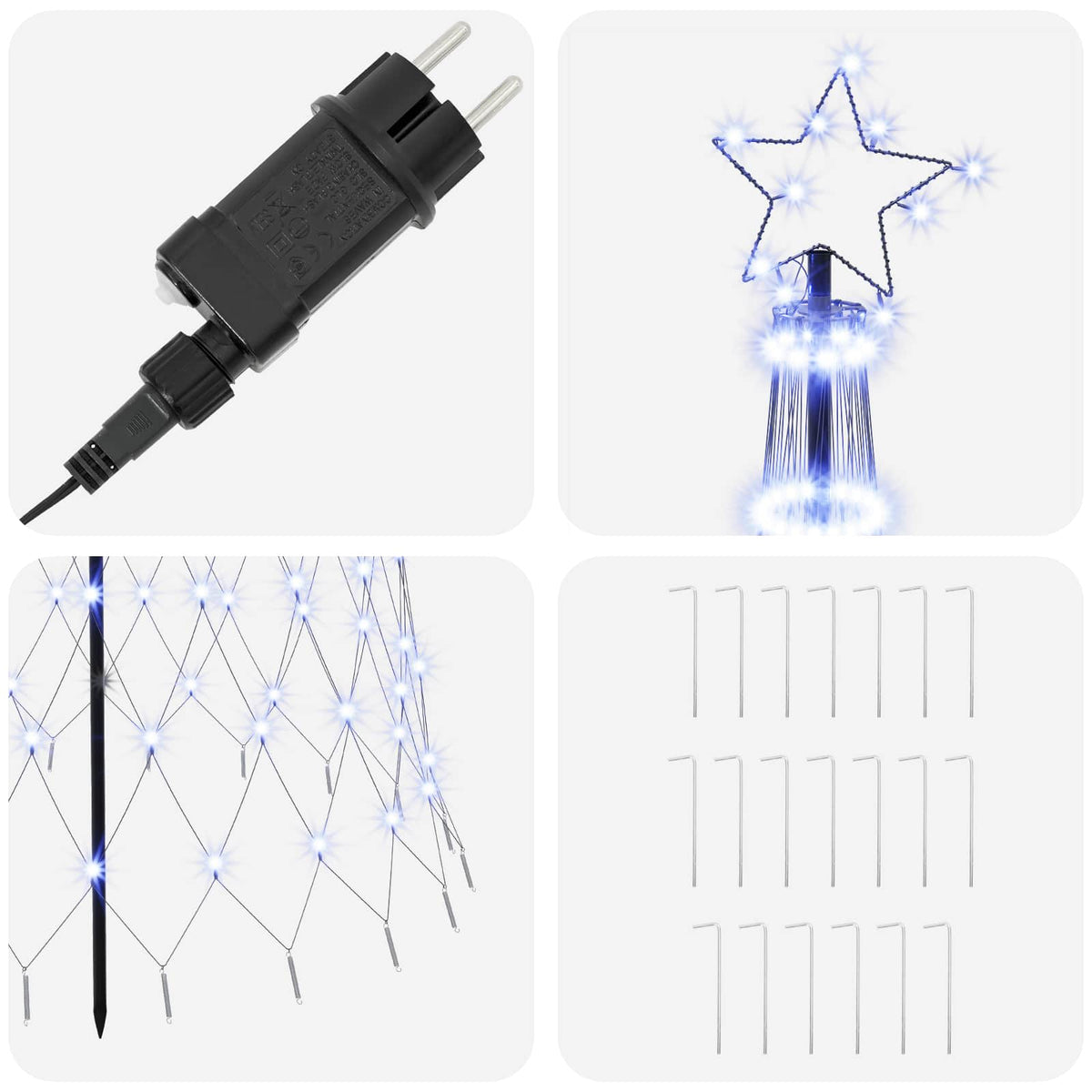 LED Christmas Tree 250 cm 290 LEDs Blue Steel Black