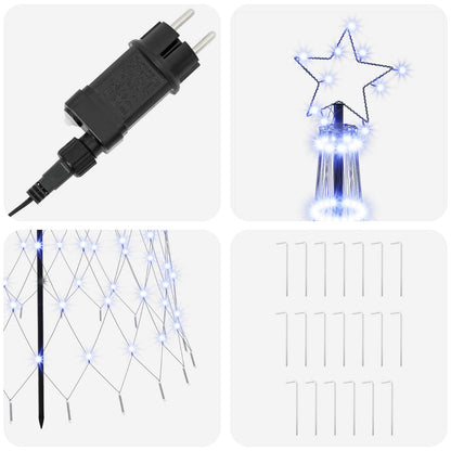 LED Christmas Tree 250 cm 290 LEDs Blue Steel Black