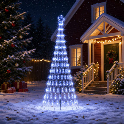 LED Christmas Tree 250 cm 290 LEDs Blue Steel Black