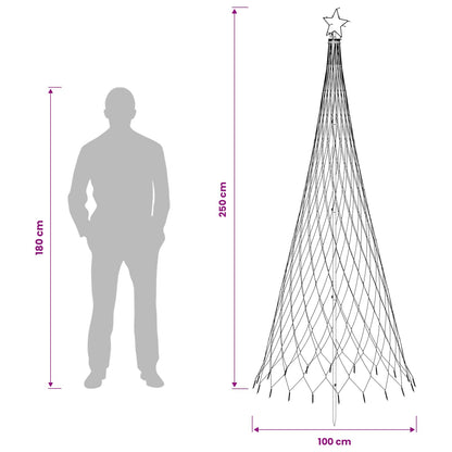 LED Christmas Tree 250 cm 290 LEDs Blue Steel Black