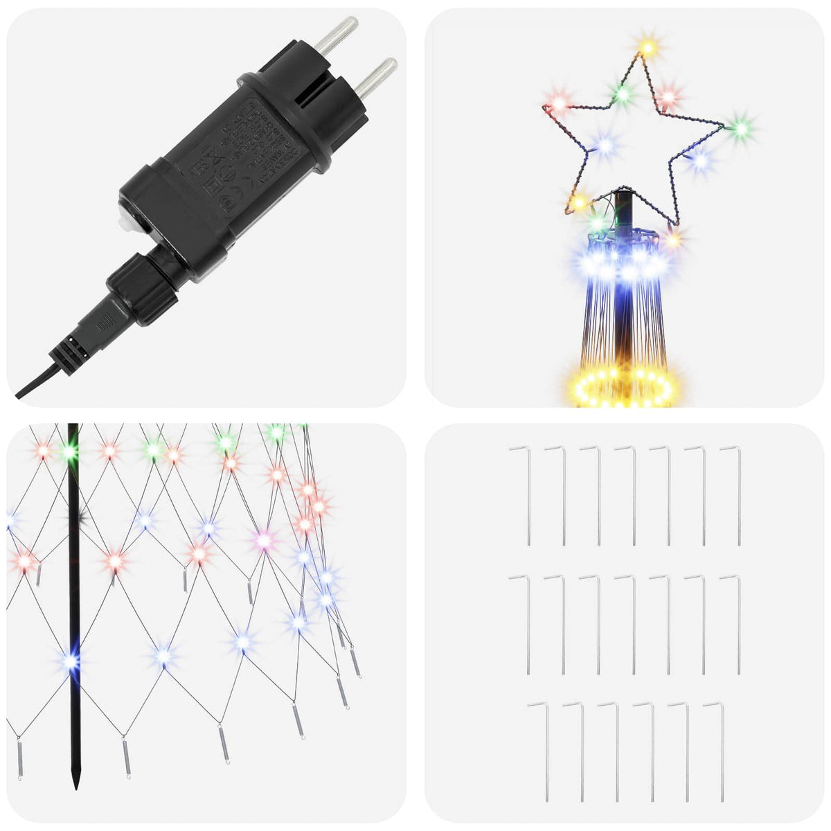 LED Christmas Tree 250 cm 290 LEDs Multicolour Steel Black