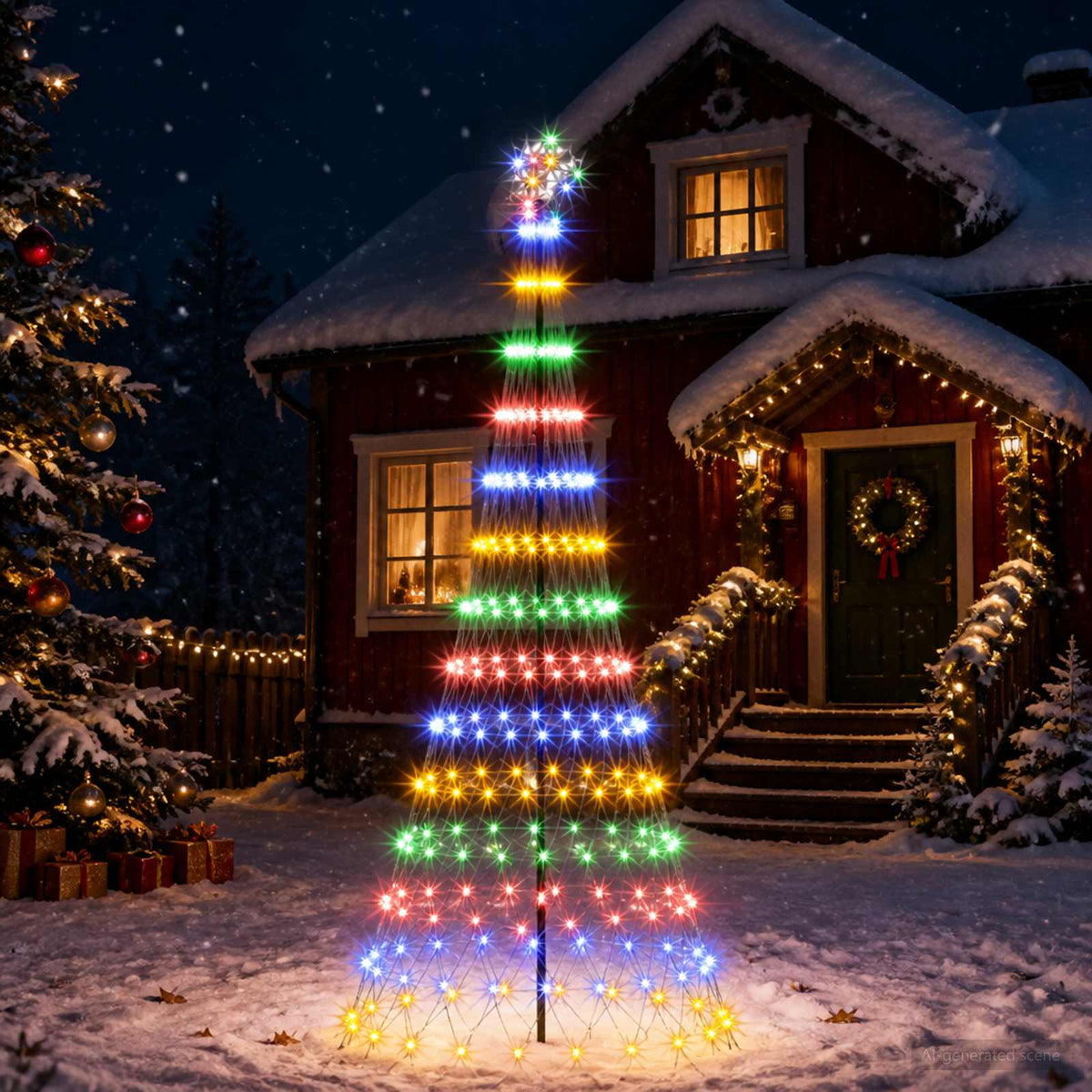 LED Christmas Tree 250 cm 290 LEDs Multicolour Steel Black
