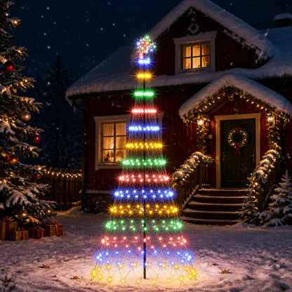 LED Christmas Tree 250 cm 290 LEDs Multicolour Steel Black