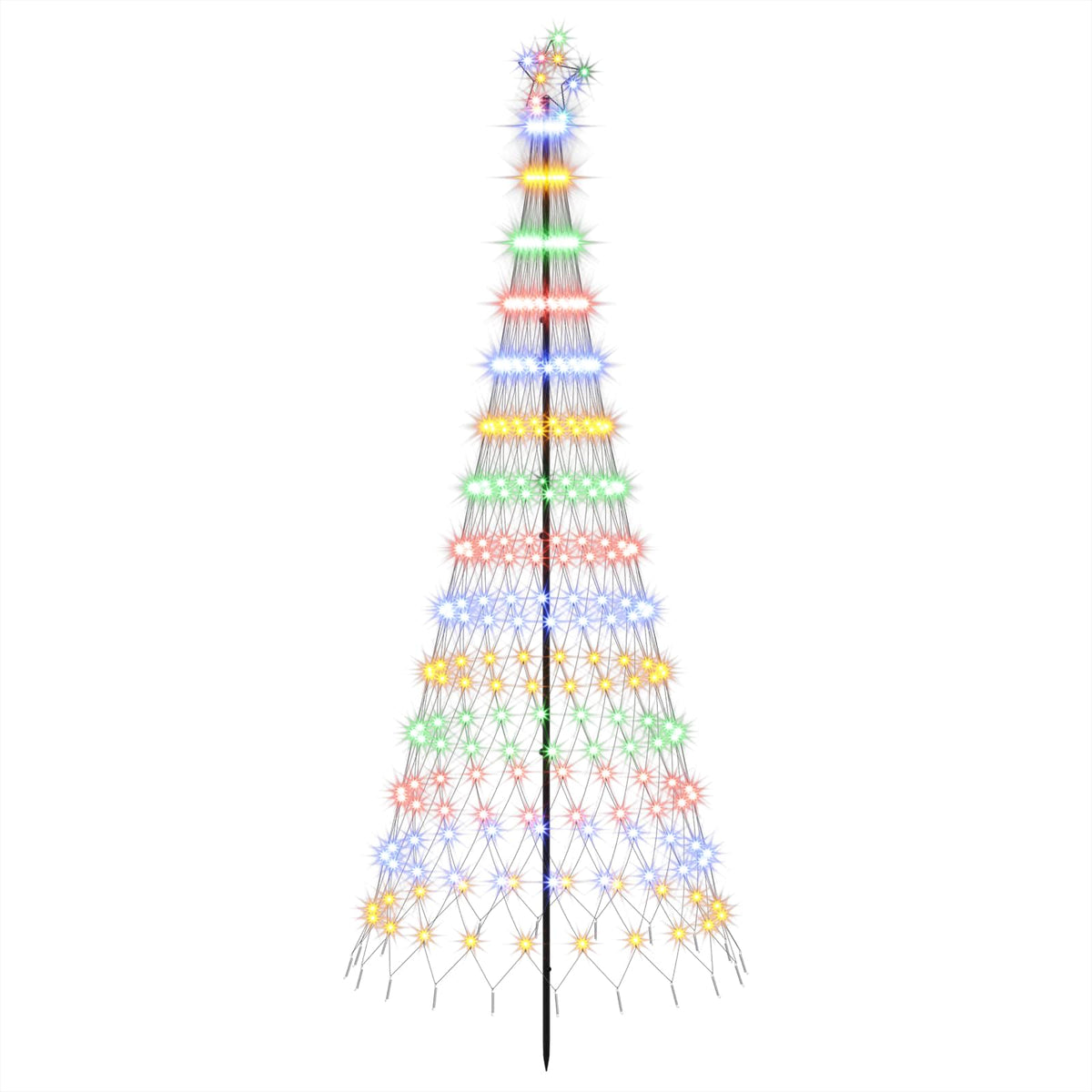 LED Christmas Tree 250 cm 290 LEDs Multicolour Steel Black
