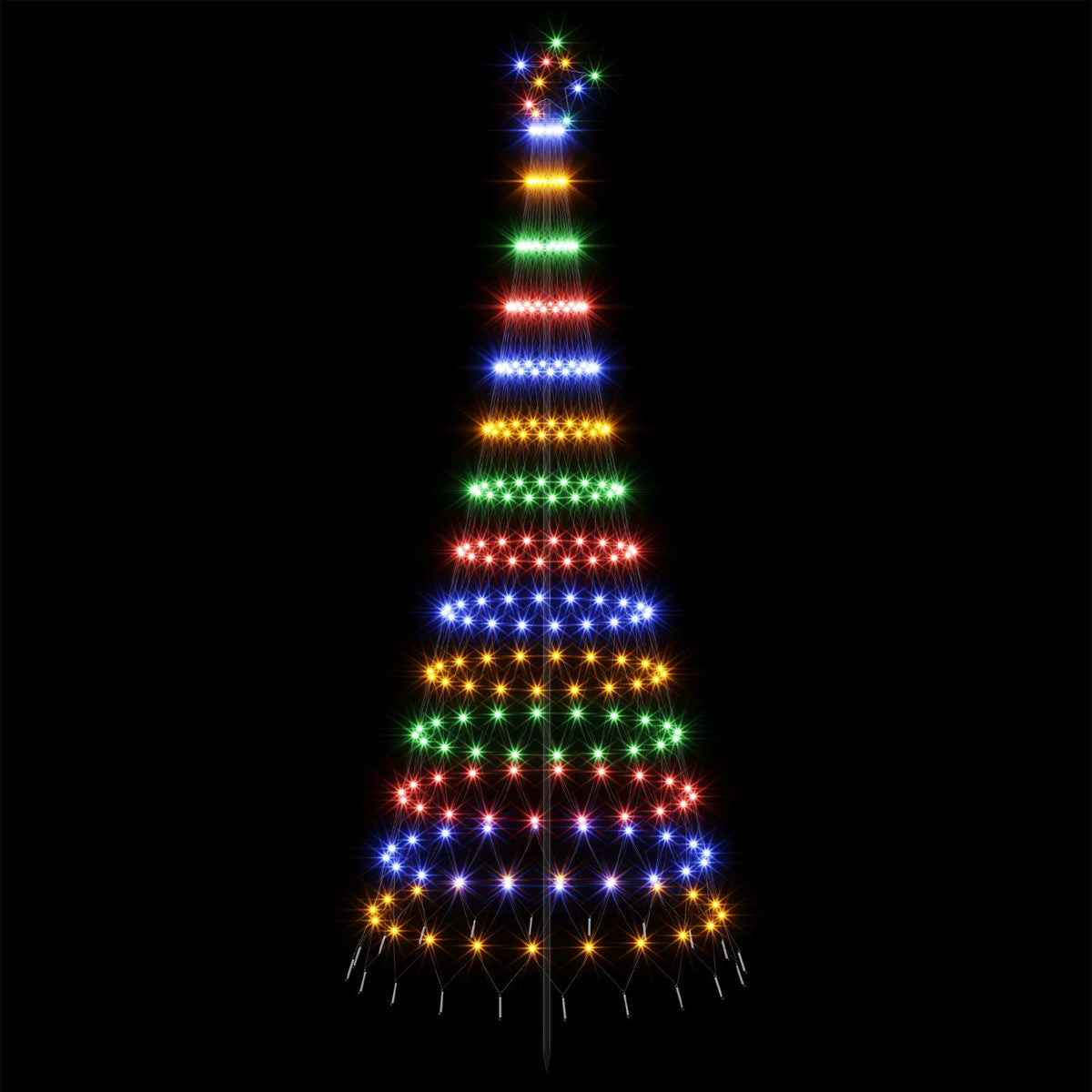 LED Christmas Tree 250 cm 290 LEDs Multicolour Steel Black