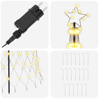 LED Christmas Tree 300 cm 350 LEDs Warm White Steel Black
