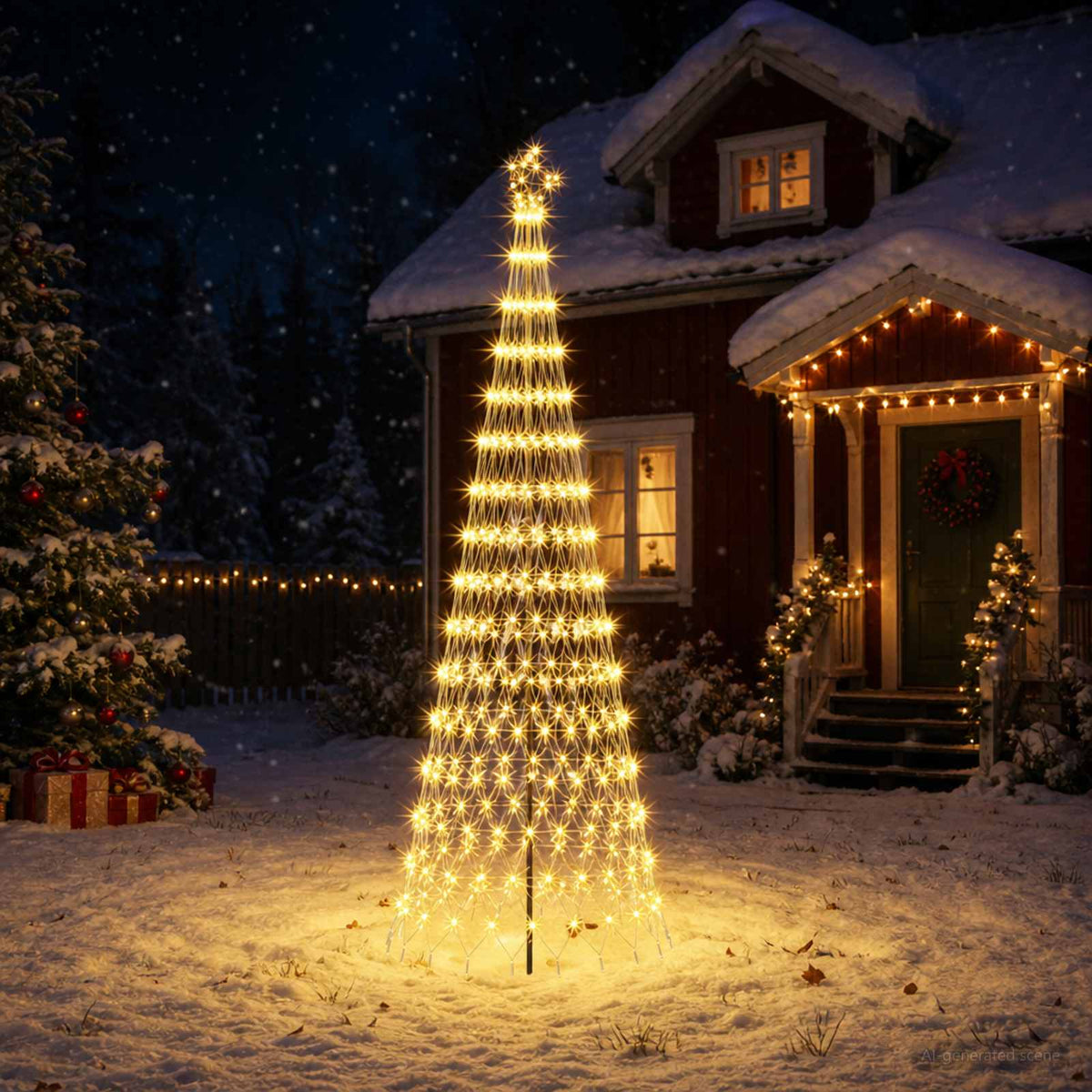 LED Christmas Tree 300 cm 350 LEDs Warm White Steel Black