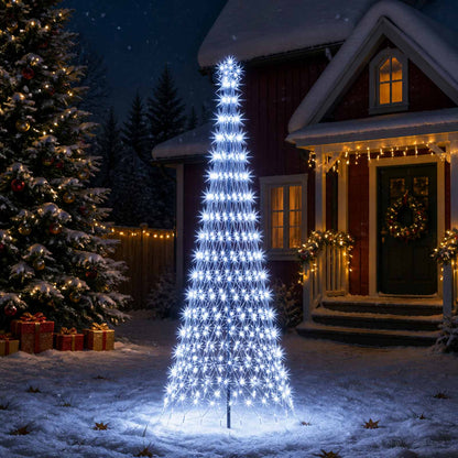 LED Christmas Tree 300 cm 350 LEDs Cold White Steel Black