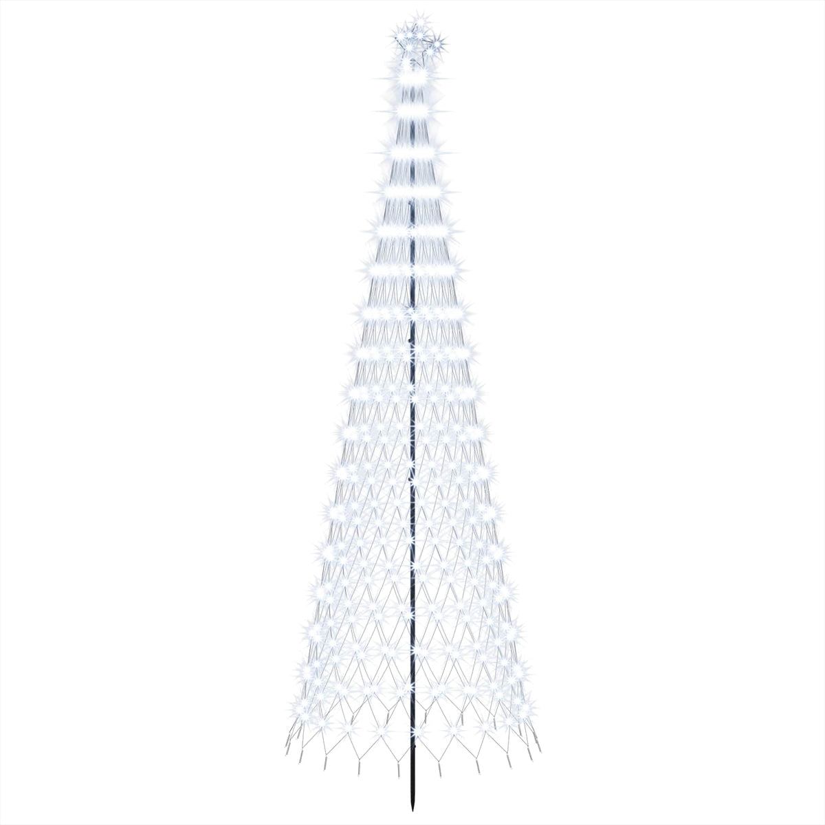 LED Christmas Tree 300 cm 350 LEDs Cold White Steel Black