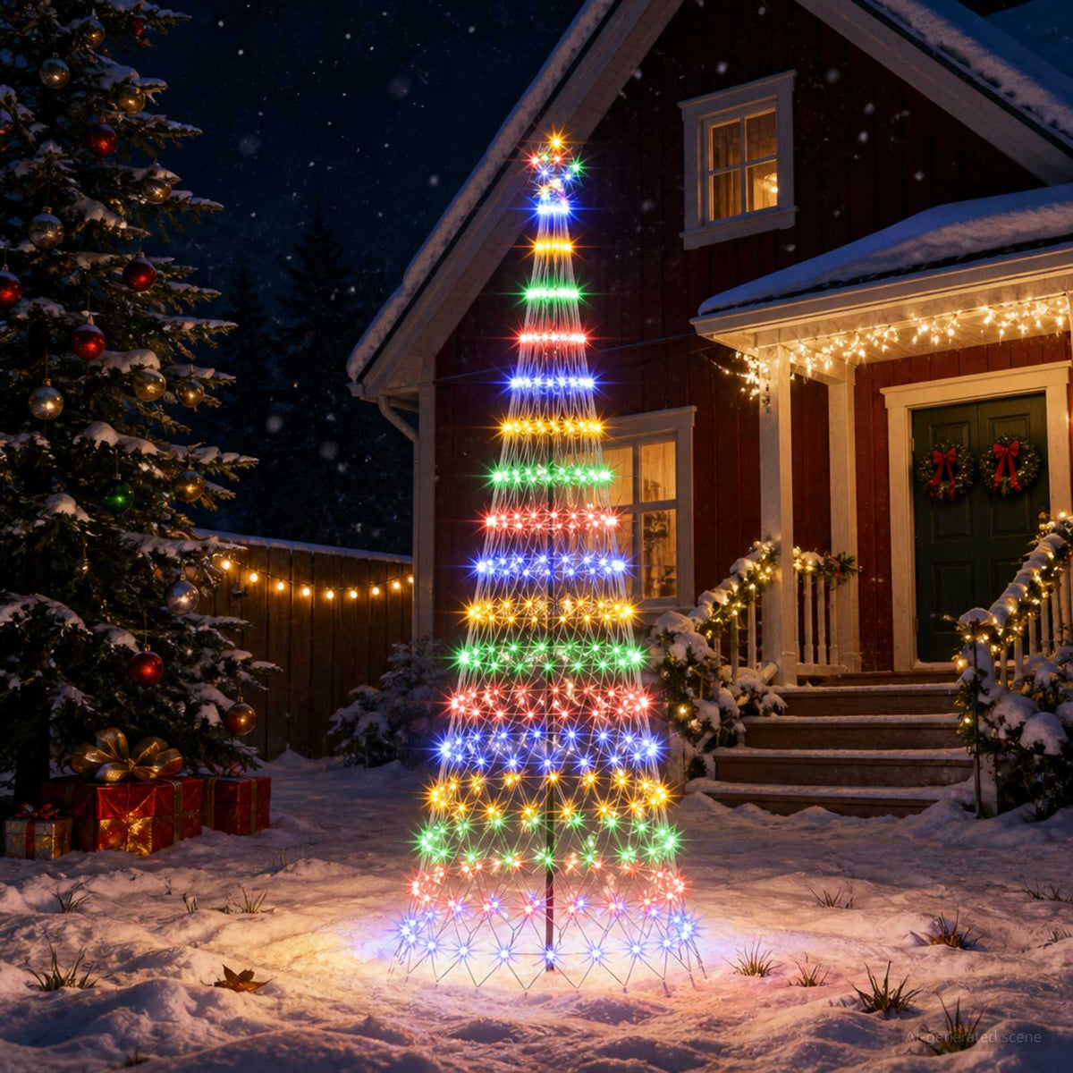 LED Christmas Tree 300 cm 350 LEDs Multicolour Steel Black