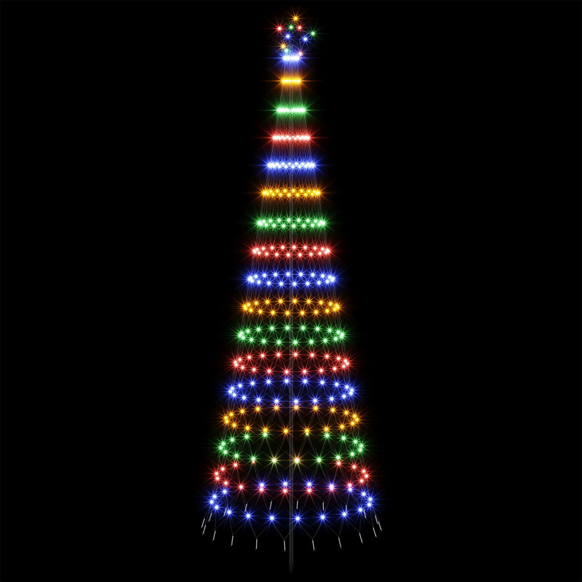 LED Christmas Tree 300 cm 350 LEDs Multicolour Steel Black